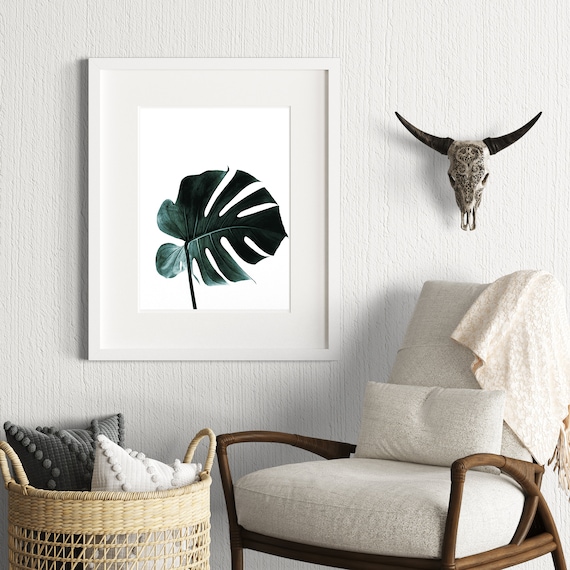 Monstera Blatt Druck, Tropisches Grn Wand Kunst (Digitaler Download) -  Etsy.de