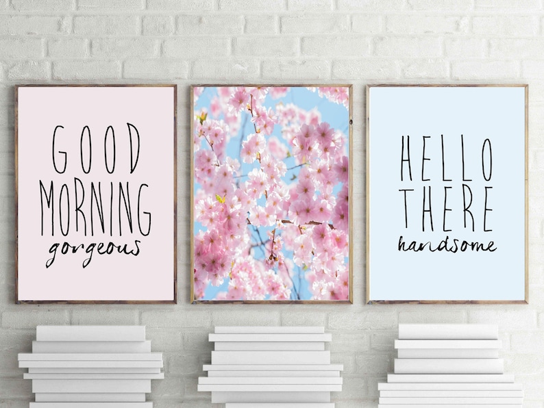 Good Morning Print Hello Handsome Wall Art Set of 3 Etsy Canada