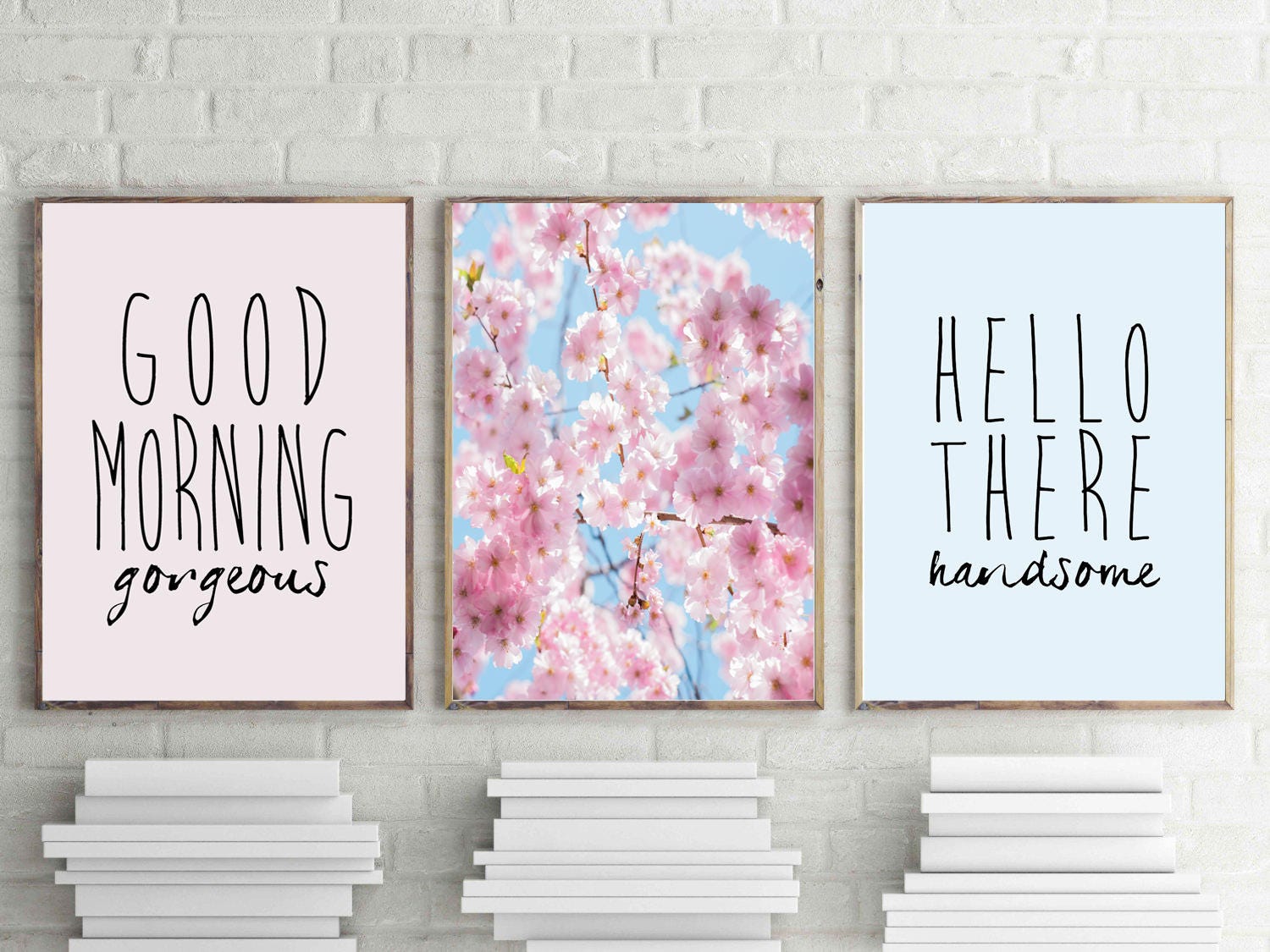Good Morning Print Hello Handsome Wall Art Set of 3 Etsy Canada