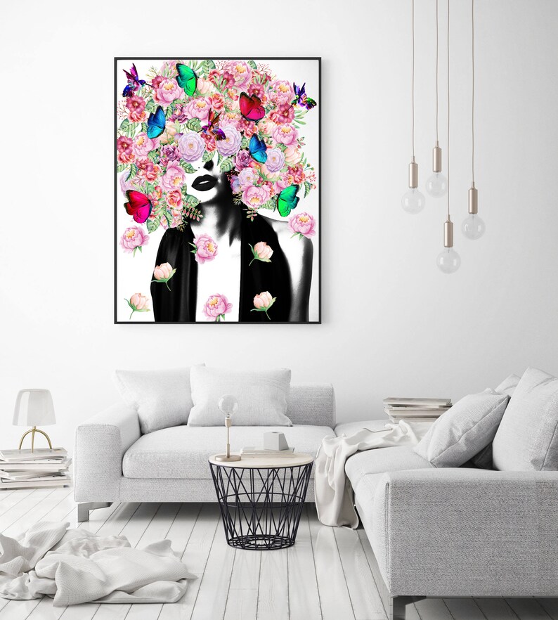 Fashion Print Model Wall Art Woman Portrait Art Print Etsy