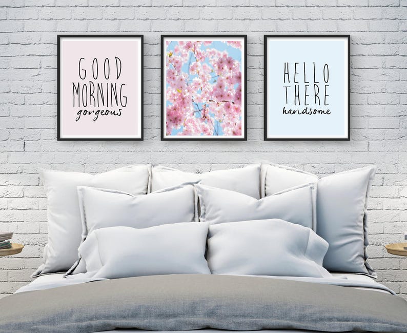 Good Morning Print Hello Handsome Wall Art Set of 3 Etsy Canada