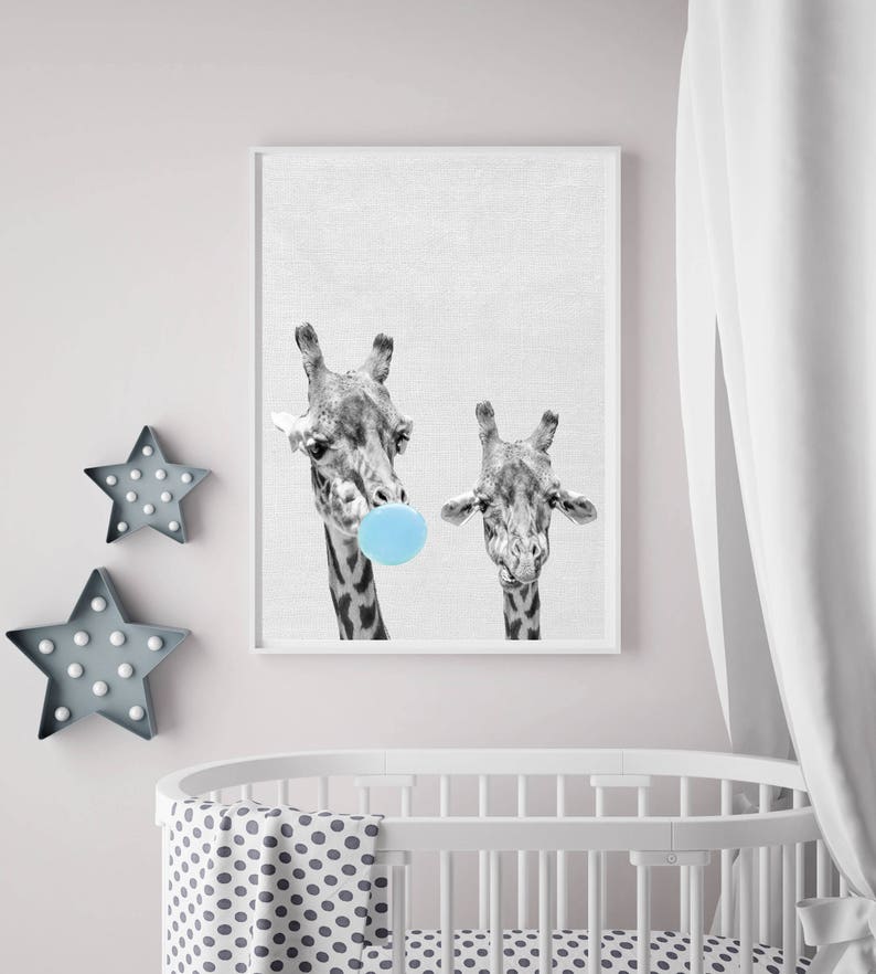 Set of 3 Giraffe Print Nursery Wall Art Kids Boy Prints Etsy