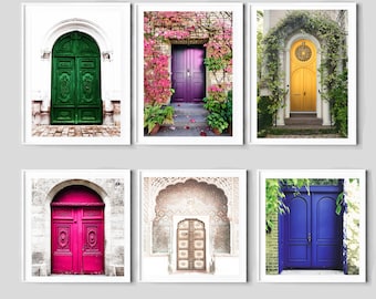 Colorful Doors Print Set, Mediterranean, Oriental Wall Art (Digital Download)