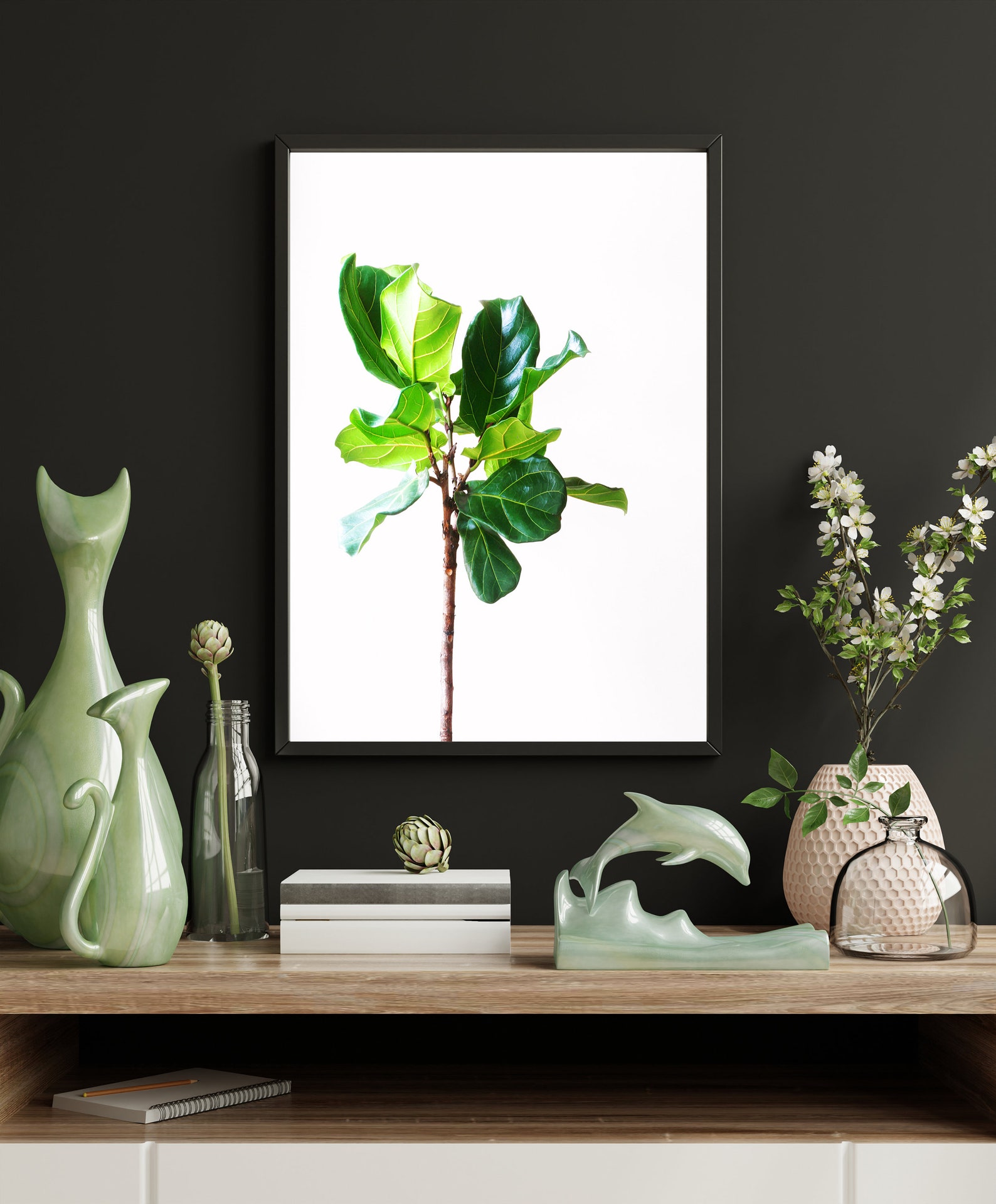 Leaf Art Print Botanical Wall Art Green Leaf Art Nature Etsy