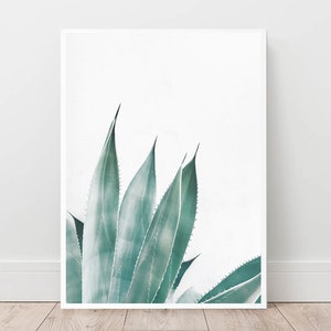 Aloe Vera Print, druckbare Kunst Kaktus, Sukkulenten Wand Dekor, grün Poster, skandinavisch, Boho Dekor, digitaler Download, tropische Kunst