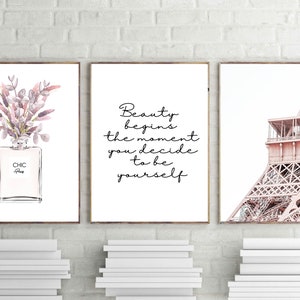 Paris Wall art, Fashion quote Print, Perfume poster, Eiffel Tower Photography, Architectural Art, Watercolor Eucalyptus Printable, Download