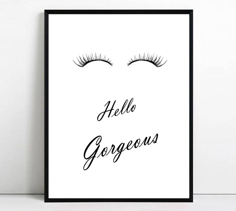 Eyelashes Print Eyelash Printable Art Hello Wall Art Etsy Canada