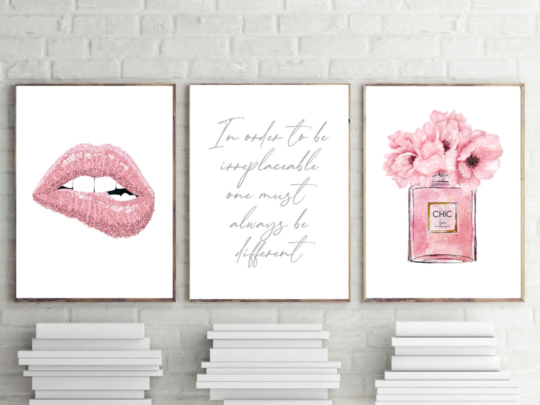 Buy Art For Less Poster Fancy Perfume Urban Chic 'Chanel Cupcake Pink Water  Color' Framed Graphic Art Print 