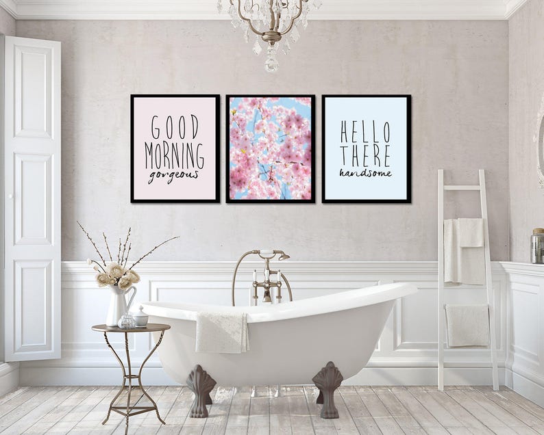 Good Morning Print Hello Handsome Wall Art Set of 3 Etsy Canada