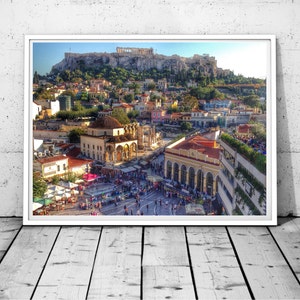 Athens Photography, Greece print, Acropolis Parthenon Wall art, Monastiraki Photography, Architecture,Historical places prints,digital print image 1