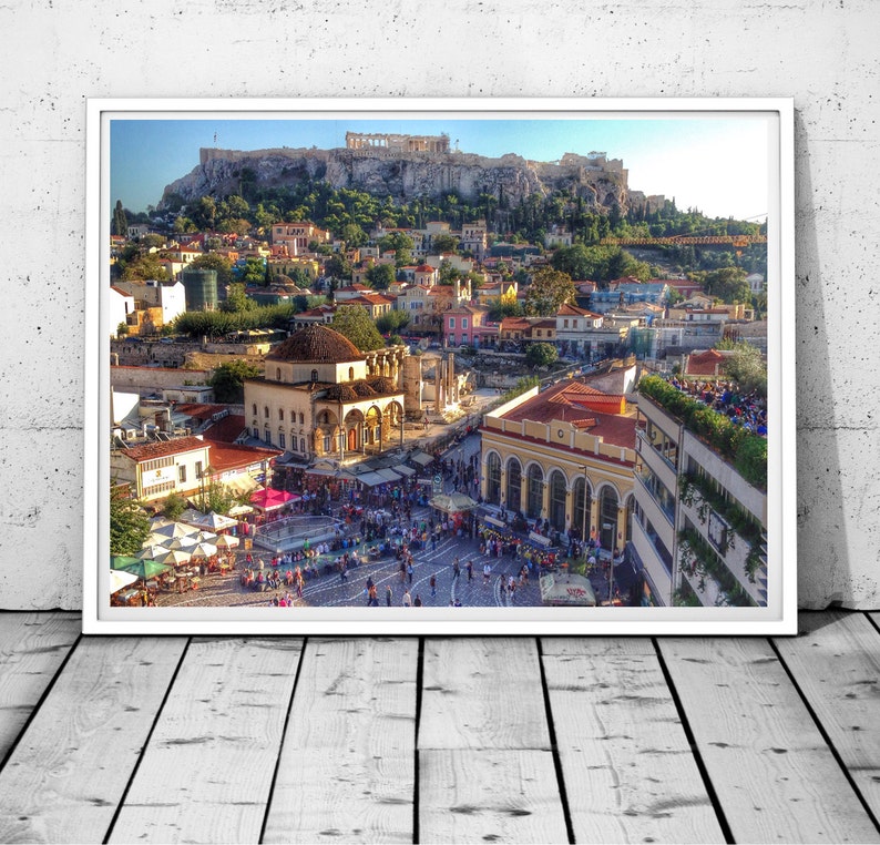 Athens Photography, Greece print, Acropolis Parthenon Wall art, Monastiraki Photography, Architecture,Historical places prints,digital print image 1