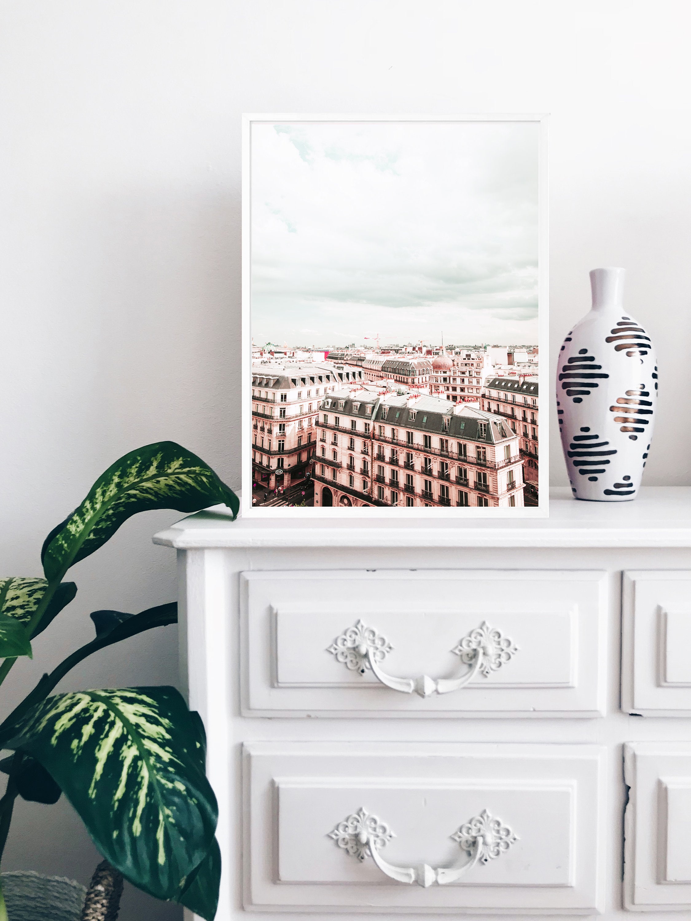 Paris Print Pink Paris Wall Art Urban Decor Architecture Etsy