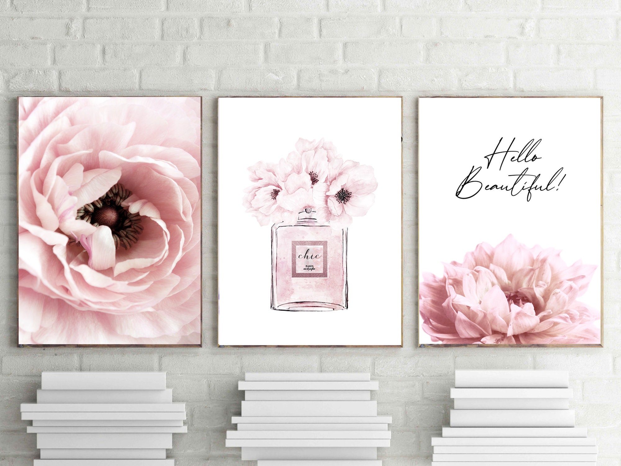 Fashion Prints Perfume Posterblush Pink Wall Art Pink Peony 