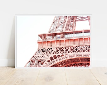 Pink Eiffel Tower Print, Paris Wall Art (Digital Download)