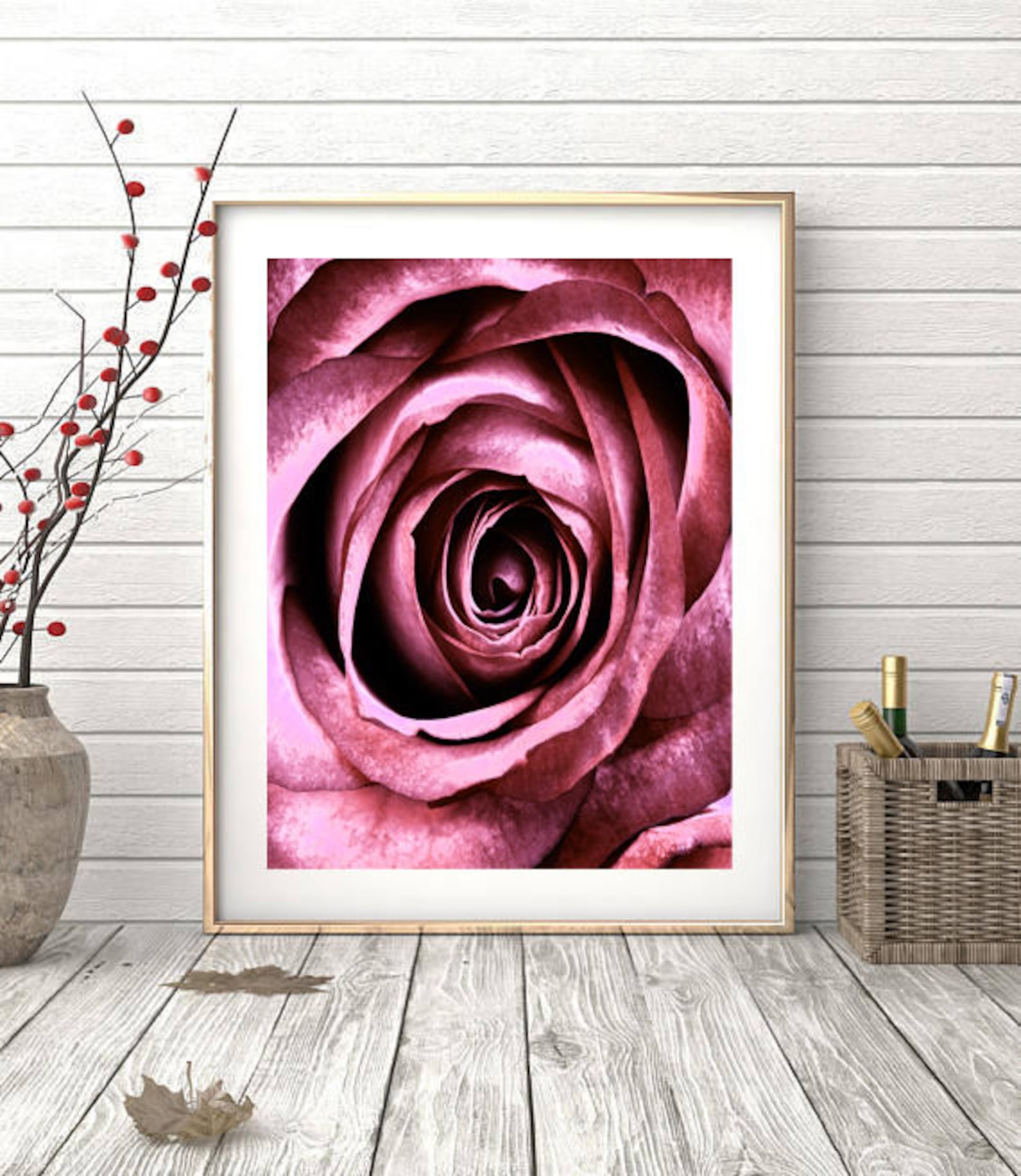 Rose Print Rose Wall Art Pink Flower Wall Art Floral Etsy