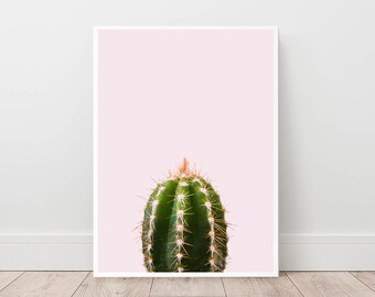 Blush rosa Kaktus Druck, minimalistische Wüste Wohnkultur (digitaler Download)