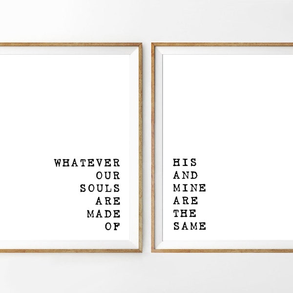 Couples Soulmate Quote Print Set, Bedroom Decor (Digital Download)