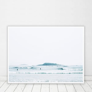impresión de surfistas, arte de pared de olas de playa, póster de océano, decoración de pared de surf, arte imprimible mínimo, impresión costera, hogar nórdico, descarga digital de mar