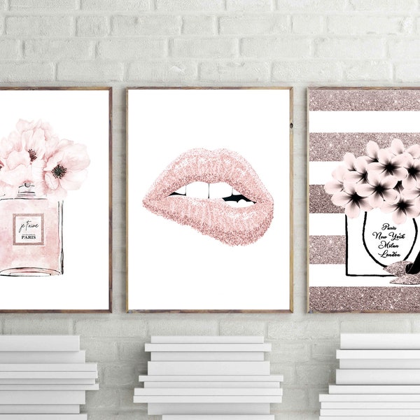 Hot Pink And Blush Wall Art Etsy