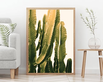 Cactus Picture, Printable Wall Art, Wall Decor, Home Decor, Desert Print, Aztec Decor, Yellow Green, Digital Download, Nature Photography