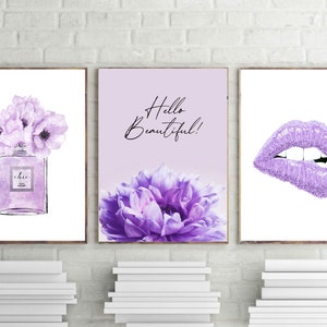 Lila Lippen, Parfüm Kunst, 3er Set (Digitaler Download)
