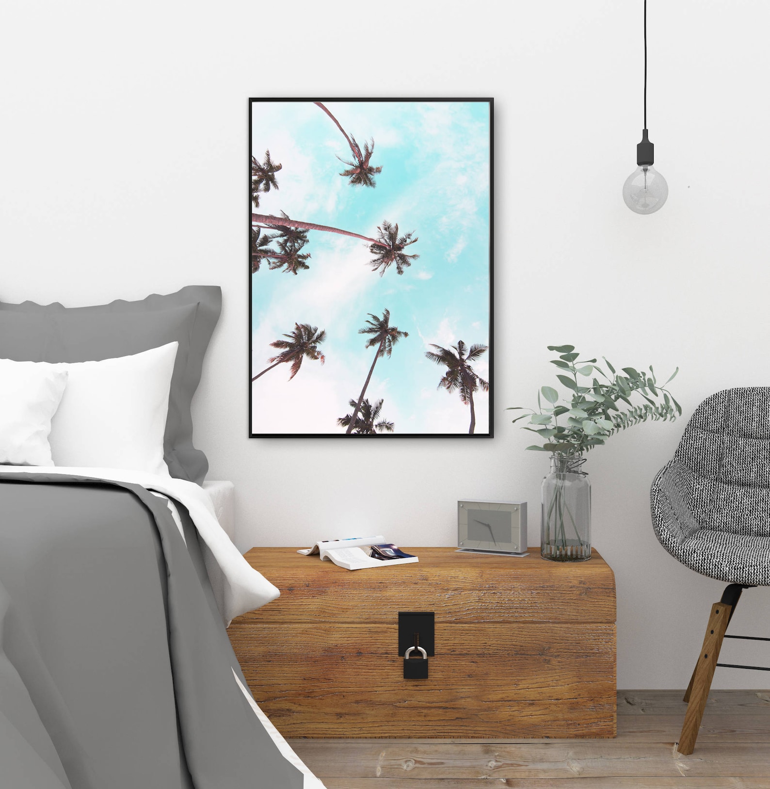 Palm Trees Print, Tropical Wall Art, Digital Download, California Print, Beach Photography