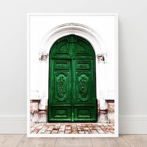 Green Door Print, Architecture Wall Art, Green Door Poster, Door Photography, Minimal Decor, Chic Printable Art, Digital Download, Door Art