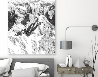 Snowy Mountain Photography Print, Nordic Decor (Digital Printable)