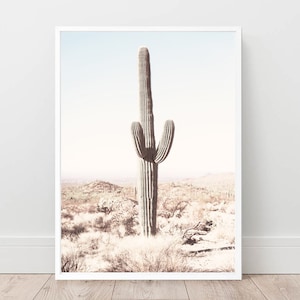 Wüsten Kaktus Druck, Großer Kaktus Wandkunst, Azteken Poster, Boho Dekor, Kakteen Druckbare Kunst, Boho Print, Digitaler Download, Kaktus Druck