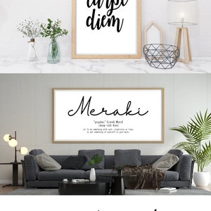 Carpe Diem print, Meraki Wall art, Meraki Definition, quote poster, Minimalism, Scandinavian Decor, Nordic Home, Meraki Printable, Digital