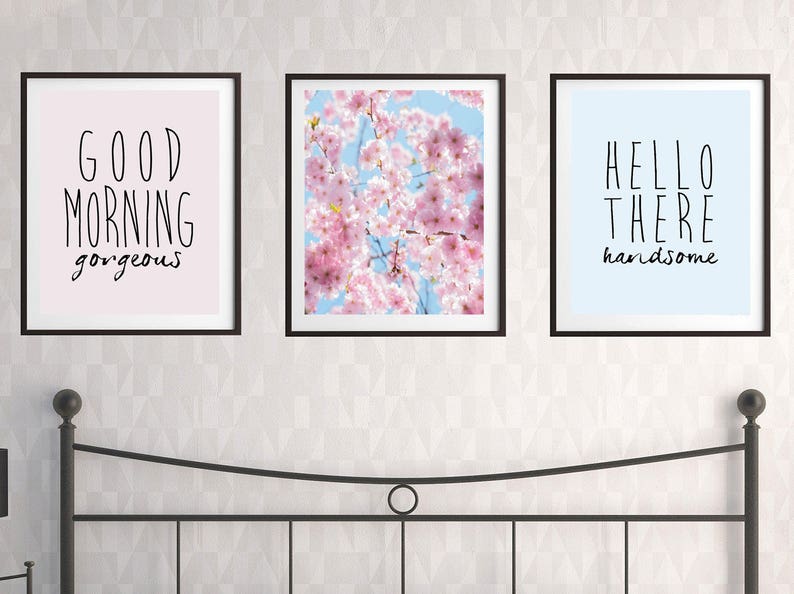Good Morning Print Hello Handsome Wall Art Set of 3 Etsy Canada