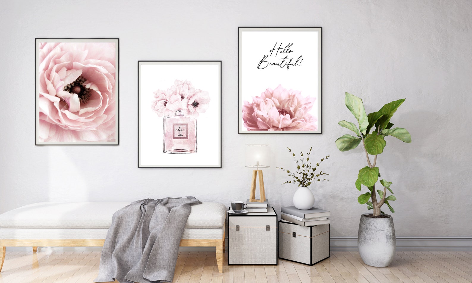 Blush Pink Peony Prints, Perfume Poster Set of 3 (digital Download) - Etsy