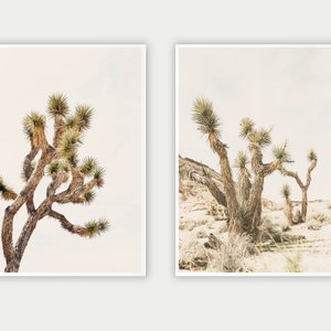 Joshua Tree Print, 2er-Set Wandkunst, Boho Wandkunst, Wüstenkaktus Poster, Boho, Azteken-Dekor, Kalifornische Wüste Fotografie, digitale Kunst
