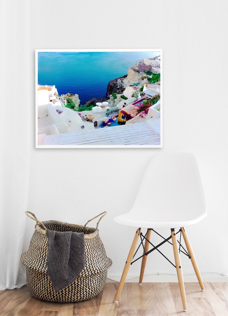 Santorini Print Greece Wall Art Ocean Photography Coastal Etsy Canada