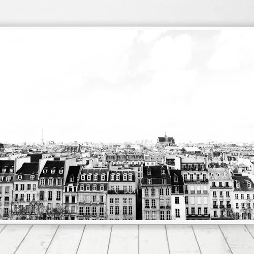 Paris Printable Art Black and White Print Paris Houses Wall | Etsy