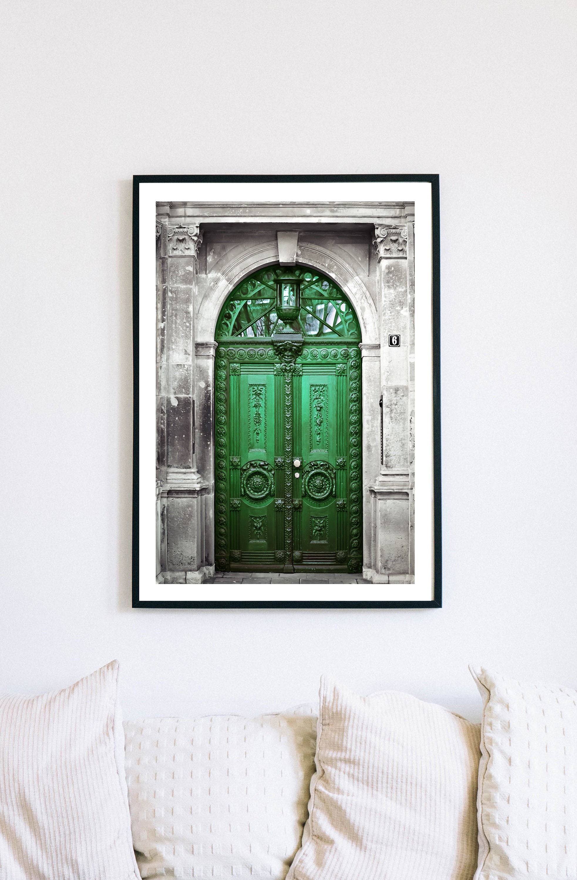 Emerald Green Door Photography Print, Architecture Wall Art