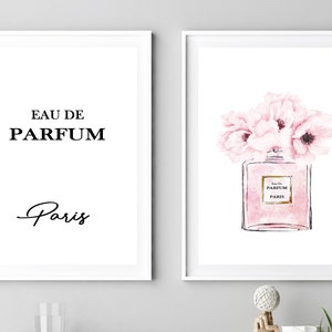 Perfume Poster Set of 2 Wall Art Fashion Prints Peonies -  Sweden
