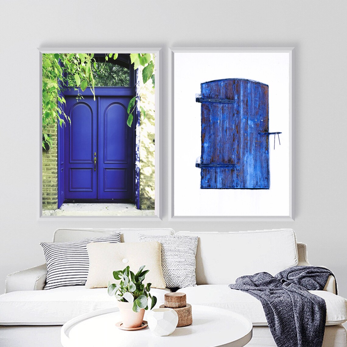 Blue Doors Wall Art Set of 2 Prints Blue Window Poster - Etsy