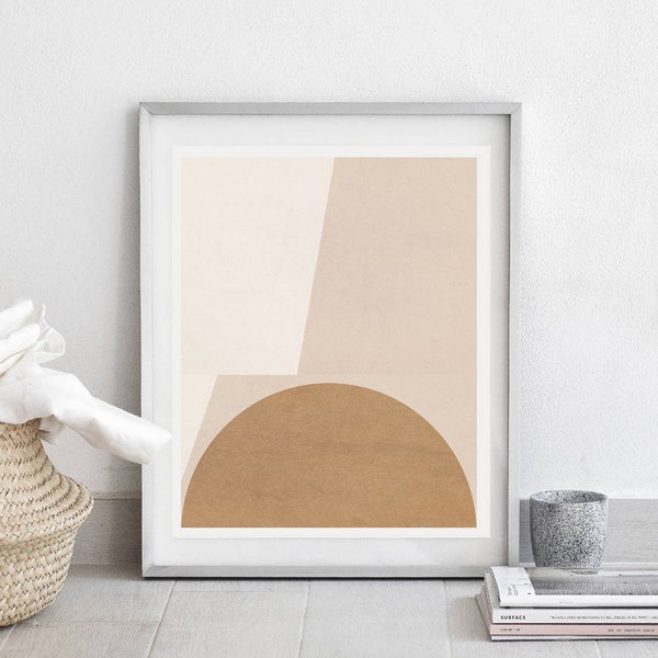 Mid-Century Art, Minimalist Print, Neutral Wall Art, Geometric Art Poster, Earthy Colors Print, Boho Decor,Abstract Print, Geometrical Art