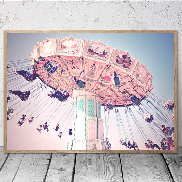 Carnival Photography Nursery Print Nursery decor Carnival Swing Ride wall Art Luna Park Festival Photo shower gift baby gift Digital Print