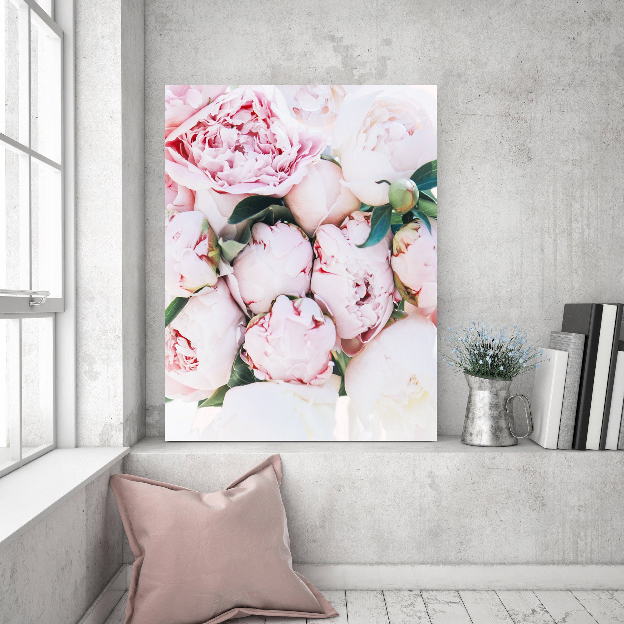 Peonies Print Blush Pink Wall Art Peony Printable Living - Etsy