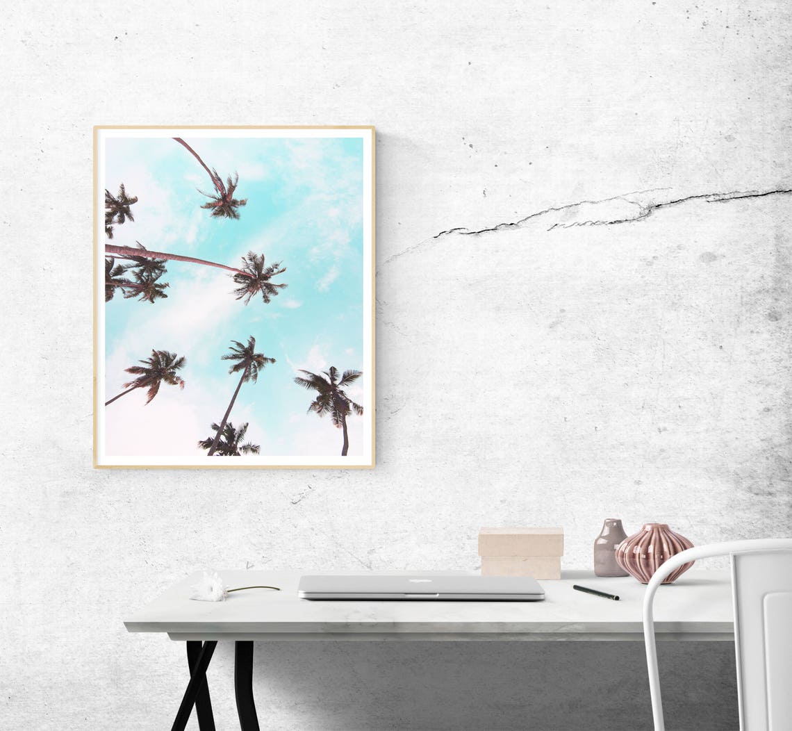 Palm Trees Print Tropical Wall Art Digital Download Etsy Canada