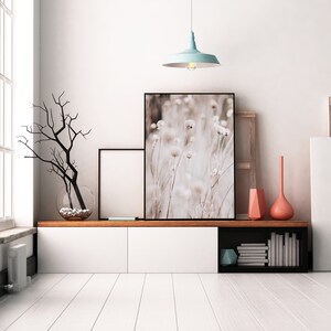 Cotton Grass Print, Blush Pink Beige Neutral Nordic Art (Digital Download) image 3