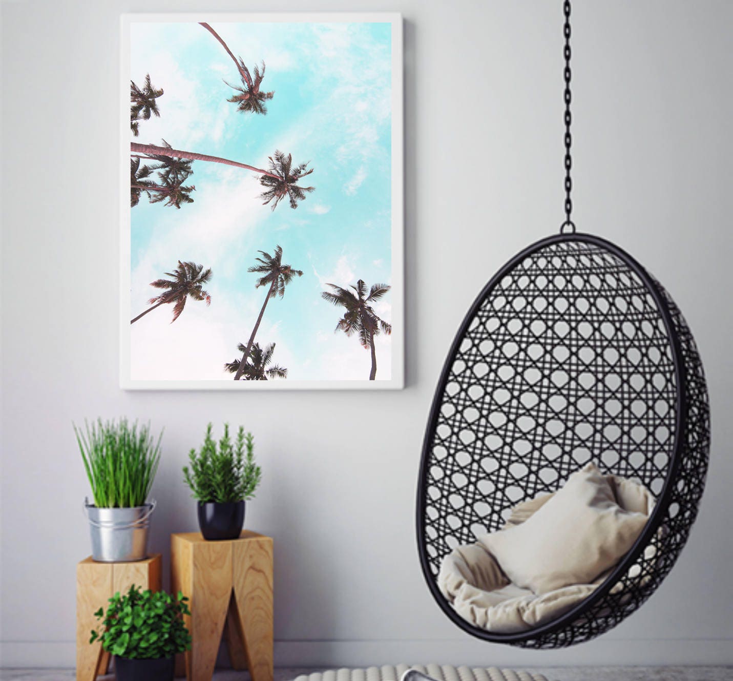 Palm Trees Print Tropical Wall Art Digital Download Etsy Canada