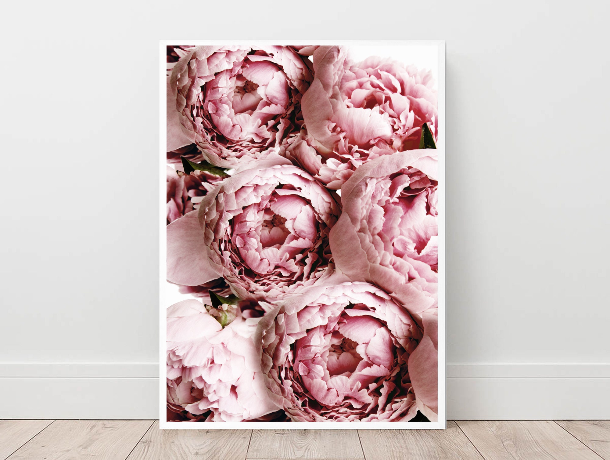 Blush pink floral wall art Girly wall decor Watercolor peony print rose ...