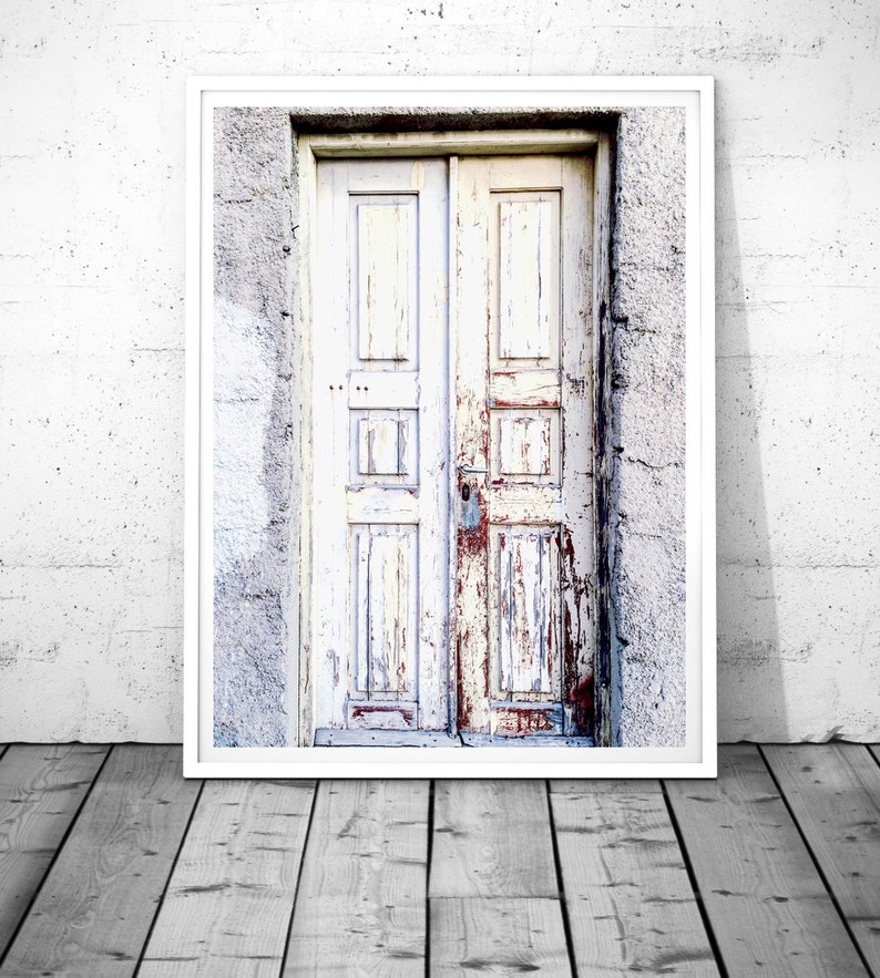 White Door print Rustic Door Photography Door Wall Art Etsy