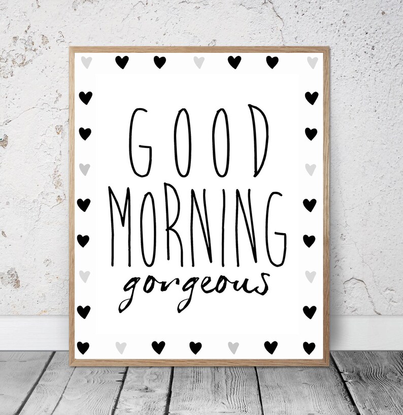 Bathroom Wall Art Goodmorning Gorgeous Print Hello Handsome - Etsy Canada