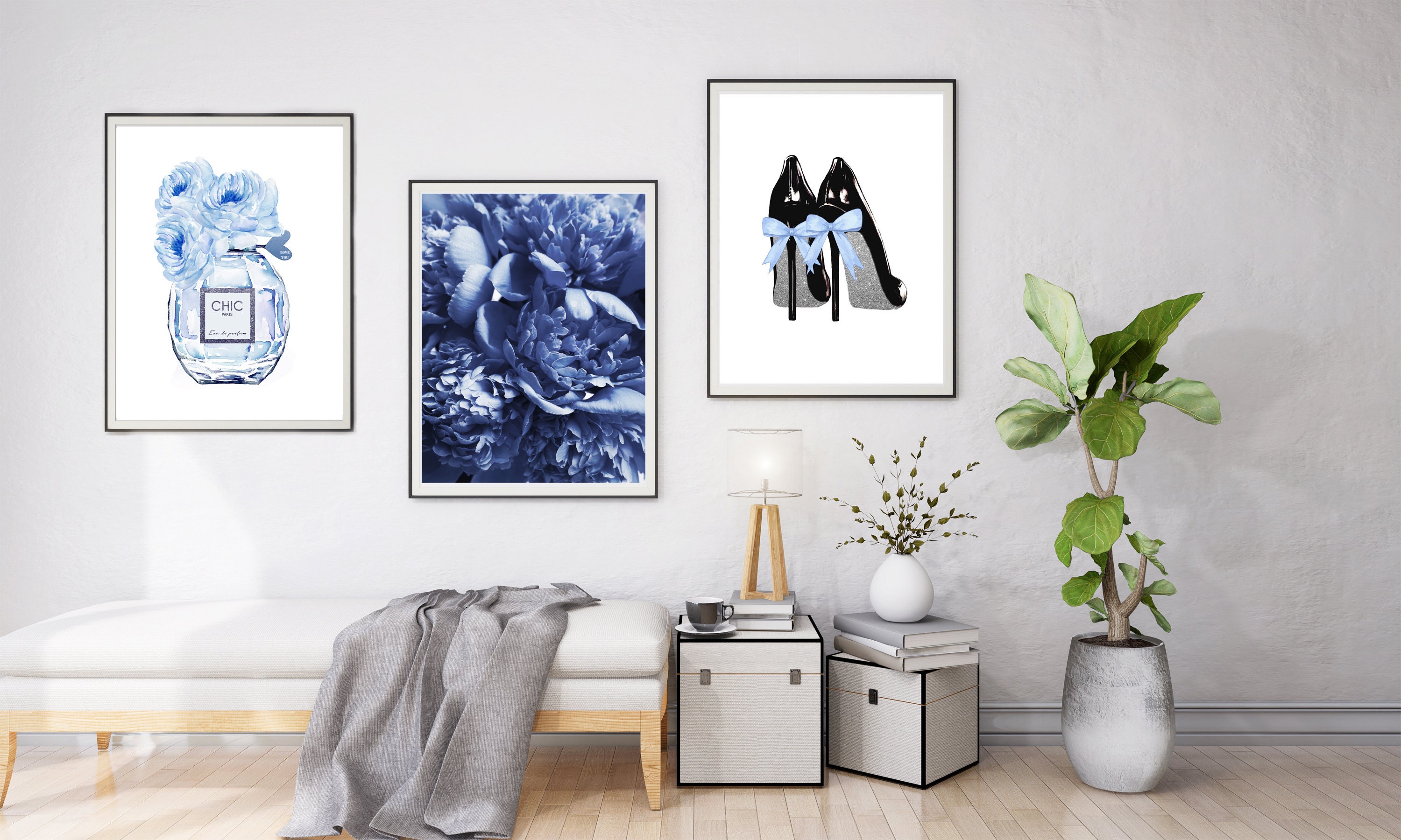 Set of 3 Fashion Canvas Prints  Designer Wall Art – TemproDesign