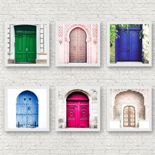 Emerald Green Doors Wall Art Door Print Set of 6 Prints Etsy