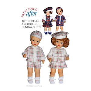 Terri Lee Vintage Style Clothing Patterns fit 16" Doll: Terri and Jerri Lee Sunday Suits